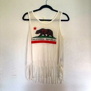 California republic shirt with fringe